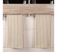 Piper Classics Katie's Vintage Stripe Dish Towel, Set of 2, Urban Rustic Famhouse Kitchen Décor, Tea Towel, Natural Cream w/Black Stripe
