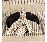 Piper Classics Katie's Vintage Stripe Napkins, Set of 4, 18" x 18", Urban Rustic Famhouse Kitchen Dining Room Table Top Décor Cloth Napkin, Natural Cream w/Black Stripe