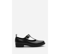 'Piper' Extra Wide Fit Mary Jane Loafers With Buckle Strap Where's That From Jet Black 7EEE