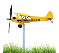 Piper J3 Aircraft Wind Vane, Airplane Wind Spinner Airplane Weather Vane For Garden Wind Chime, Metal Aircraft Modeling Windmil, Windmill Airplane Weathervane Decoration, 32X28CM