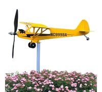 Piper J3 Aircraft Wind Vane, Airplane Wind Spinner Airplane Weather Vane For Garden Wind Chime, Metal Aircraft Modeling Windmil, Windmill Airplane Weathervane Decoration, 20X18CM
