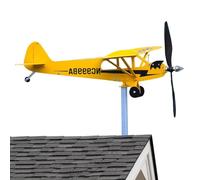 Piper J3 Airplane Weathervane Windmill New Airplane Wind spinsner Metal Weathervane Windmill, Weather Vane Windmills For The Yard Garden Stakes Ornaments, Metal Weathervane Decoration