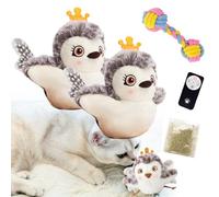 Piper Tomi Cat Toy, Pipertomi Bird Cat Toy, Self-Activating PiperTomi Feathered Friend with Remote, Chirping Flapping Bird Cat Toy, 3-Speed Beating Mode Cat Exercise Toys (2pcs-Owll)