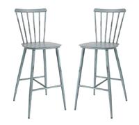 piper vintage blue outdoor aluminium bar chairs in pair