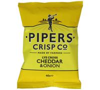 Pipers Crisps Lye Cross Cheddar and Onion - Vegetarian, Made by Farmers with Locally Sourced Ingredients