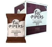 Pipers Crisps | New Flavour | Berwick Longhorn Beef | Full Case | Gluten Free, 40 g (Pack of 24)