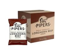Pipers Crisps | New Flavour | Berwick Longhorn Beef | Full Case | Gluten Free, 40 g (Pack of 24)