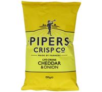 PIPERS Lye Cross Cheddar And Onion Crisps, 150 GR