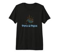 Pipes and Pride Scottish Heritage Highland Bagpiper Premium T-Shirt