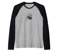 Pipes and Pride Scottish Heritage Highland Bagpiper Raglan Baseball Tee