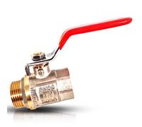 PipeSan Ball Valve 3/4 Inch DN20 PN16 - Chrome-Plated Brass - Internal/External Thread BSP (G 3/4) - Full Flow - Flat Metal Lever - Shut-Off Valve for Water & Heating | Ball Valve 3/4 Inch