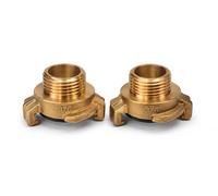 PipeSan Geka 3/4" Brass Quick Connector - Pack of 2 | G3/4 Male Thread | Gardena Compatible | Solid Brass