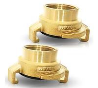 PipeSan Geka Quick Coupling 3/4″ - 2-Pack Brass Hose Connector - Female Thread - Garden Hose Adapter Compatible with Gardena & Geka - Drinking Water Safe - Pressure Tested 16 bar / 120 °C