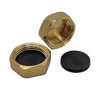 Pipestation Blanking Caps 3/4" Pack of 2 - For Washing Machine & Sink Waste Pipe - Durable Brass Construction for Plumbing Solutions - Radiator Blanking Cap - Washers Included