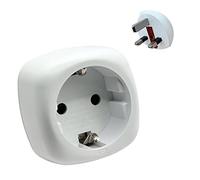 Pipestation European to UK Plug Adaptor - Compact & Lightweight EU to UK Plug Adapter - Type C, E and F (Round Pin) Power Cables EU Plug Adapter to UK - Europe to UK Plug Adaptor Type G