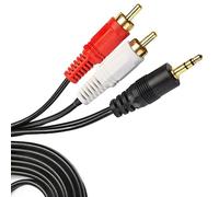Pipestation RCA to 3.5mm Aux Cable 1.5m | Phono to 3.5mm Jack Adapter Lead | RCA Cable to Audio Jack | Headphone Splitter Adaptor Phono Cables Gold-Plated Aux Audio Splitter | Hi-Fi Amplifier Speaker