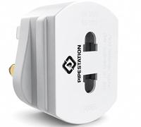 Pipestation Shaver Plug Adaptor UK - 2 Pin to 3 Pin Toothbrush Adapter Plug, 1A Fused Converter for Oral-B, Philips, Braun and Remington Chargers - White