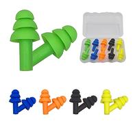 Pipestation Silicone Ear Plugs (5 Pack) | Noise Cancelling Ear Plugs for Sleep and Snoring - Noise Reduction to 28db | Earplugs for Sleeping, Travel, Study, Swimming & More - Reusable and Washable