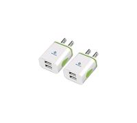 Pipestation US 2 Pin to USB Plug Travel Adapter Charger - 2 Pack | USA Wall Adaptor with 2 USB Ports | American Universal America Power Charging