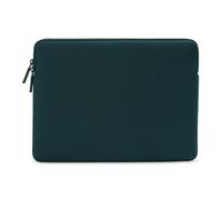 PIPETTO Classic Fit Sleeve for MacBook 13/14 with jersey exterior, soft faux fur lining, internal memory foam, zip protector - Dark Teal
