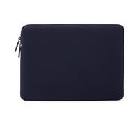 PIPETTO Classic Fit Sleeve for MacBook 13/14 with jersey exterior, soft faux fur lining, internal memory foam, zip protector - Dark Blue