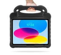 PIPETTO Kids Activity Case for iPad (A16) / iPad (2022) Shockproof Cover with Convertible Handle Stand and Colouring Stickers Set - Black