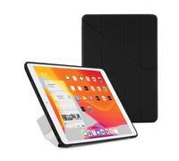 PIPETTO Origami No1 Original Case for iPad 10.2 (2021/2020/2019), Slim 5-in-1 Stand Cover with Hard Clear Back, TPU Bumper, Pencil Compatible - Black