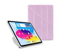 PIPETTO Origami No1 Original Case for iPad (A16) / iPad (2022), Slim 5-in-1 Stand Cover with Hard Clear Back, TPU Bumper, Pencil Compatible - Metallic Purple