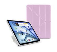 PIPETTO Origami No1 Original Case for iPad Air 13 (M4/M3/M2), Slim 5-in-1 Stand Cover with Hard Clear Back, TPU Bumper, Pencil Compatible - Metallic Purple