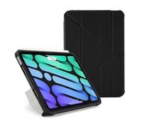 PIPETTO Origami No1 Original Case for iPad Mini 6 (2021), Slim 5-in-1 Stand Cover with Hard Clear Back, TPU Bumper, Pencil Compatible - Black