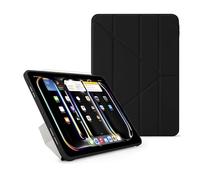 PIPETTO Origami No1 Original Case for iPad Pro 13 (2024), Slim 5-in-1 Stand Cover with Hard Clear Back, TPU Bumper, Pencil Compatible - Black