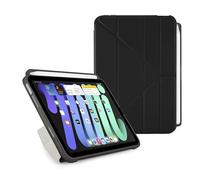 PIPETTO Origami No3 Pencil Case for iPad Mini (2024/2021), Slim 5-in-1 Stand Cover with Hard Clear Back, TPU Bumper, built-in Pencil Holder - Black