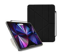 PIPETTO Origami No3 Pencil Case for iPad Pro 11 (2022/2021/2020/2018), Slim 5-in-1 Stand Cover with Hard Clear Back, TPU Bumper, built-in Pencil Holder - Black