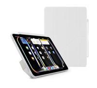 PIPETTO Origami No3 Pencil Case for iPad Pro 11 (M5/M4), Slim 5-in-1 Stand Cover with Hard Clear Back, TPU Bumper, built-in Pencil Holder - White
