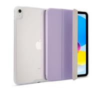 PIPETTO Origami No7 Tri-Folio Case for iPad (A16) / iPad (2022), Slim 5-in-1 Stand Cover with Hard Clear Back, TPU Bumper Pencil Compatible - Metallic Purple