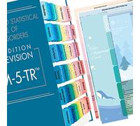 pipi&gigi Index Tabs for DSM 5 TR, Tabbing System for DSM-5-TR Diagnostic and Statistical Manual of Mental Disorders, 112 Laminated and Color-Coded Tabs with Alignment Guide (Book NOT Included)