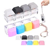Pipihome 2 Pcs Keyboard Fidget Toy Age 3+, 4 Button Finger Clicker Keyboard Toys for Adults, Fun Keyboard Keychain Fidget Keyring Toy, Gift for Boys Girls Students Adults