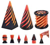 Pipihome 3Pcs Impossible Cone Fidget Toys, 3D Printed Spiral Cone Fidget Toy, Impossible Pyramid Passthrough Sculpture Fidget Toys for Kids and Adults, Desk Toys for Stress, Random Stuff Gifts