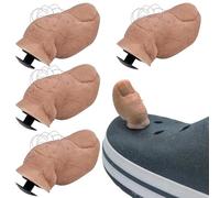 Pipihome 4Pcs Big Toes Shoe Charms for Shoes with Hairy, Cute Hilarious Realistic Toe Shoe Charms, DIY Mini 3D Stereoscopic Toe Accessories for Adults Kids Birthday Decoration