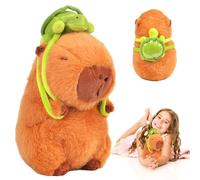 Pipihome Capybara Plush Toy 23cm, Capybara plushie gifts for Kids, Stuffed Animal Capybara Toy with Turtle Backpack, Perfect Capybara Gifts for Birthdays, Playtime, and Home Decoration