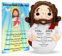 Pipihome Christmas Jesus Plush Gifts for Women, Emotional Support Crochet Faith God Jesus, Religious Gifts for Women Men Friends Christian, Handmade Knitted Dolls, Cute Stuff Christmas Decorations