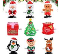 Pipihome Christmas Wind Up Toys, Mini Stocking Stuffers Toys Bulk for Classroom Prizes Assorted Clockwork Toys for Goody Bag Fillers Christmas Cracker Party Favors (A)