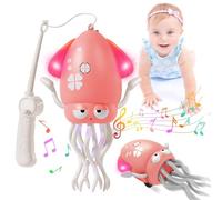 Pipihome Dancing Octopus Toy, Electric Dancing Squid Toy with Light Up & Music, Crawling Octopus Tummy Time Baby Toys for 6 to 12 Months 1 2 3 Year Old Kids Boy Girl Christmas Birthday Gifts