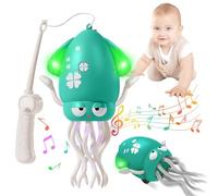 Pipihome Dancing Octopus Toy, Electric Dancing Squid Toy with Light Up & Music, Crawling Octopus Tummy Time Baby Toys for 6 to 12 Months 1 2 3 Year Old Kids Boy Girl Christmas Birthday Gifts