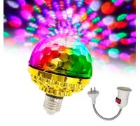Pipihome Disco Lights, Disco Ball Light, Colorful 360° Rotating Disco Ball LED Magic Disco Light Bulb Stage Light, Plug in Disco Party Lights for Home Karaoke Indoor Decorations