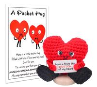 Pipihome Pocket Hug Heart, I Love You Cute Stuff Heart Doll, Emotional Support and Good Luck Cheer Up Gift for Friends Women Men