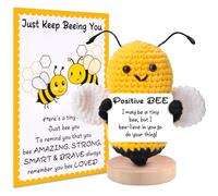 Pipihome Positive Bee Gifts for Her, Him, Good Luck Gifts for Women Birthday Presents, Emotional Support Bee Crochet Gift, Thank You Leaving Gift for Colleagues Women Men