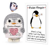 Pipihome Positive Penguin Doll - Christmas Stocking Filler, Women's Pocket Hug Penguin, Good Luck Gift for Girls, Emotional Support Worry Doll