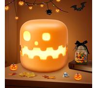 Pipihome Pumpkin Night Light, Halloween Pumpkin Lights, Cute LED Night Light for Kids, Rechargeable Lamp Desk Decor, Pumpkin Home Decorations, Birthday Halloween Party Bag Fillers