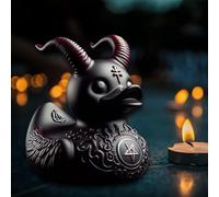 Pipihome Punk Duck Goth Resin Duck, Halloween Decorations, Gothic Home Decor for Women Men, Satanic Duck Novelty Quirky Gifts for Desk Bedroom Halloween Decor